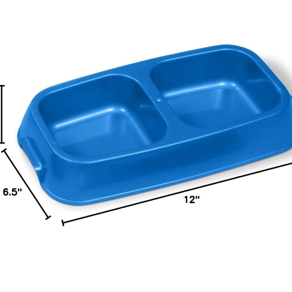 Van Ness Pet Lightweight Medium Double Dish Feeder For Cats And Dogs, 42 OZ,Blue - Picture 5 of 8